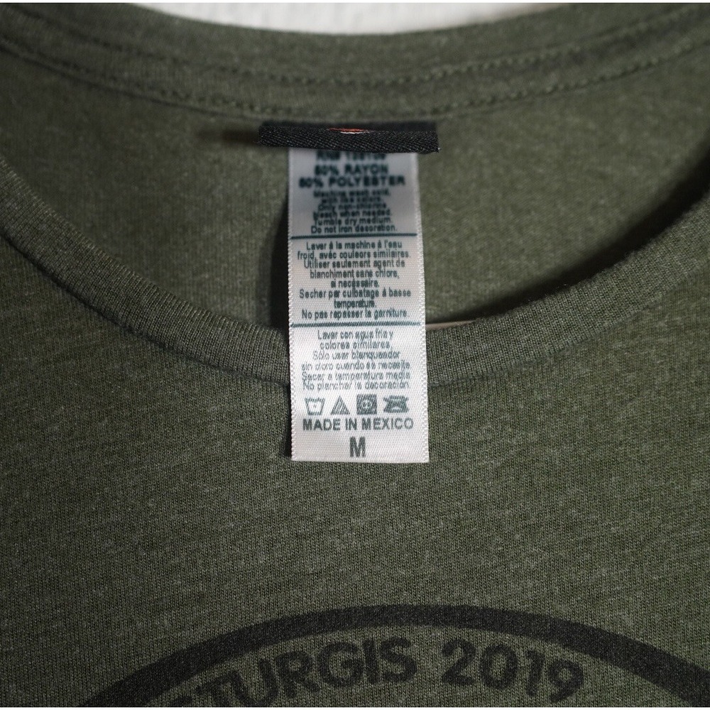Harley Davidson Sturgis 2019 Black Hills Rally Women T-Shirt Size Medium Green - Picture 5 of 8
